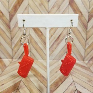 Fashion Doll Purse Earrings - Red